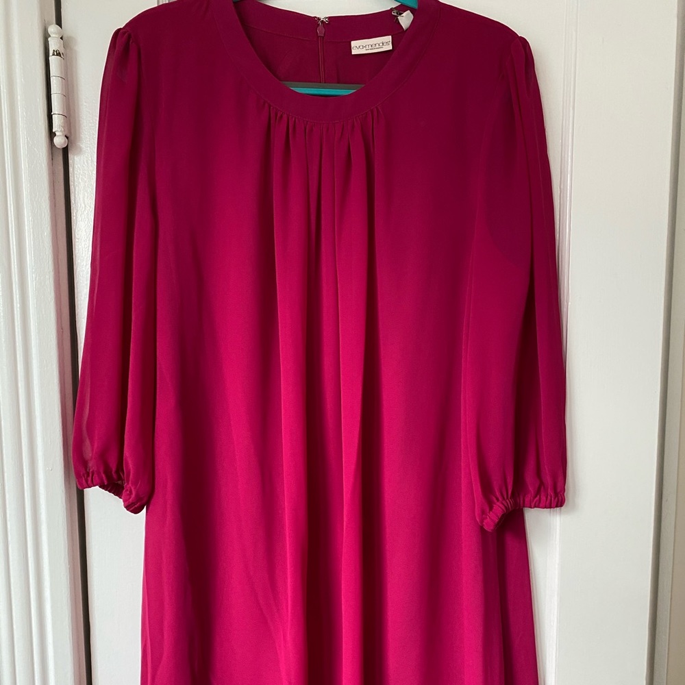 NWT NY&CO Eva Mendes Magenta Sabrina Dress